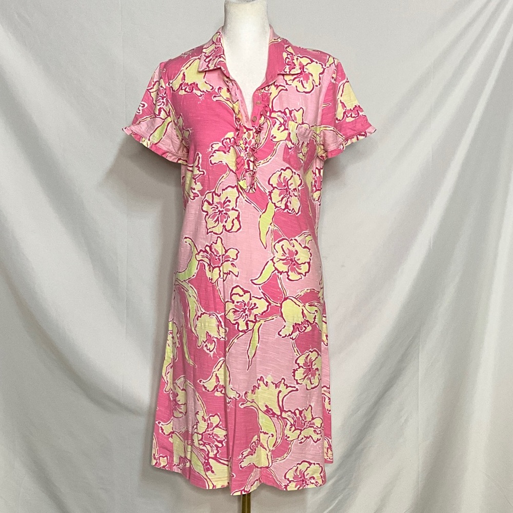 Lilly Pulitzer Pink and Yellow Floral Dress size M